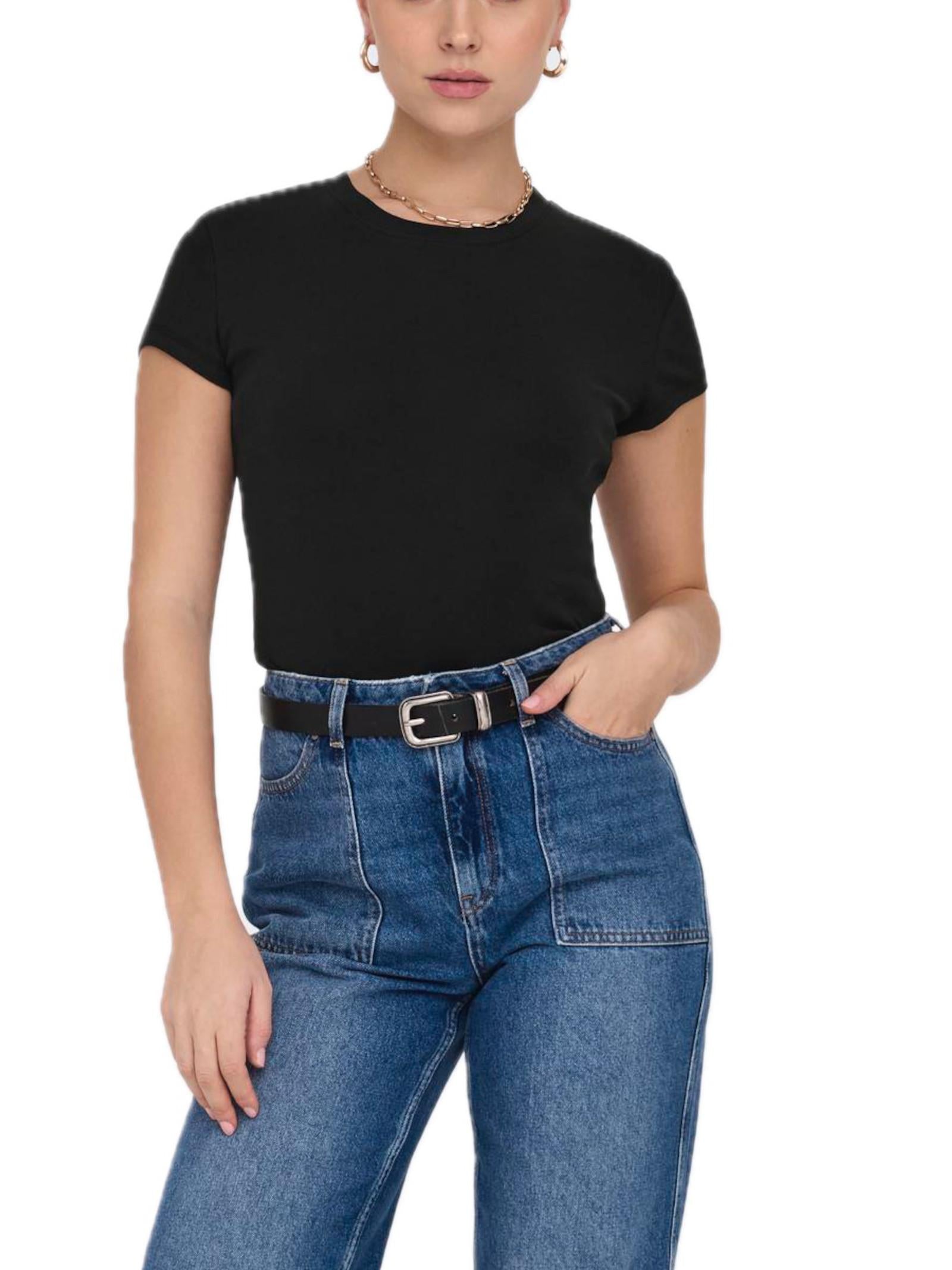 T-shirt Only Nero Elina maniche corte 15320229 /Black ONLY 