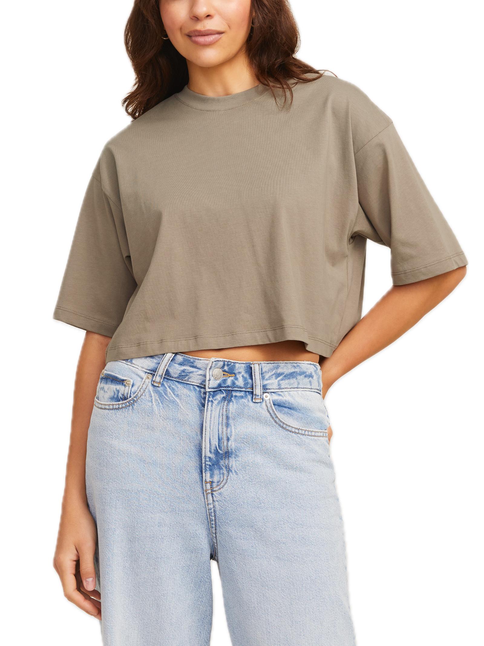T-shirt JJXX Beige Andrea cropped 12270673 /Brindle JJXX 