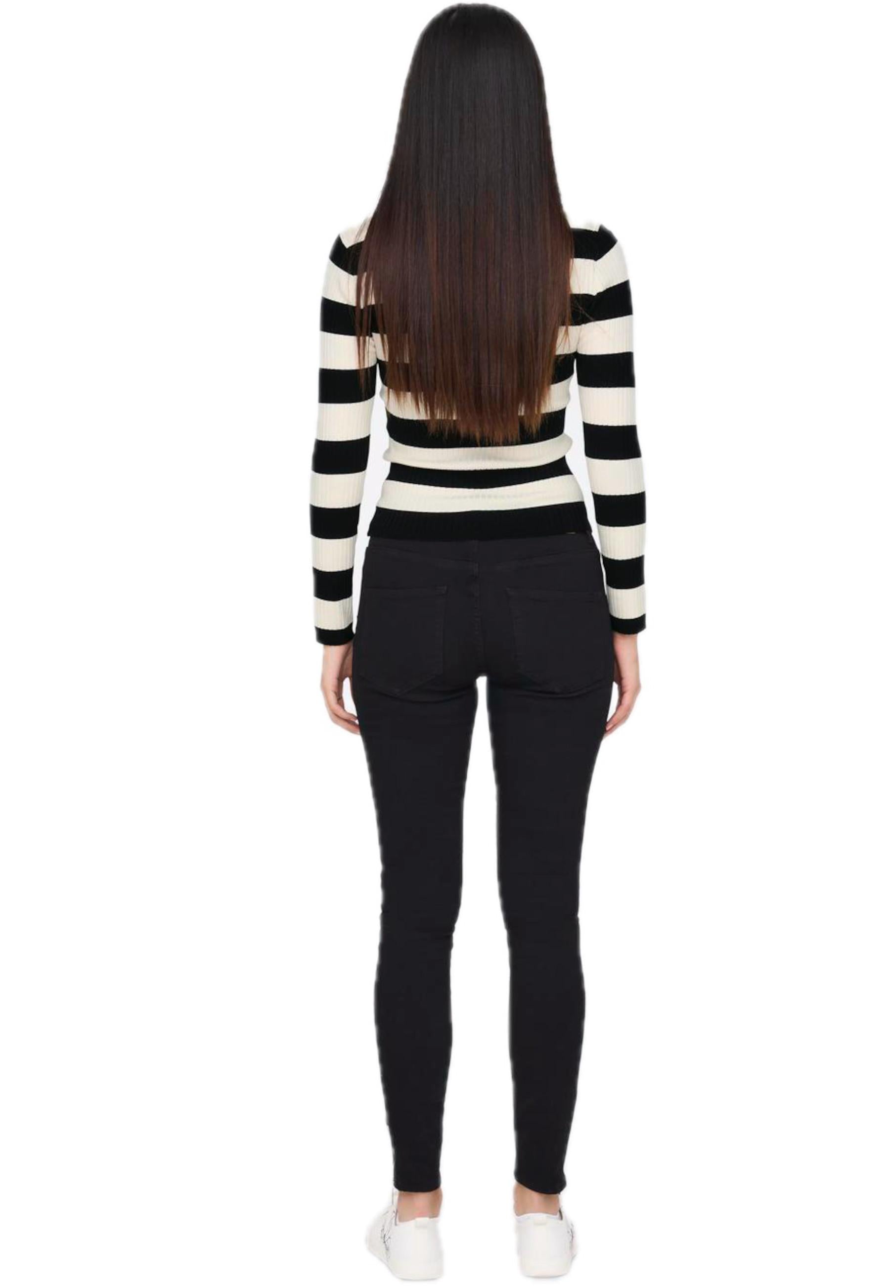 Maglia Jacqueline De Yong Plum Nero righe 15277223 /Black JDY 
