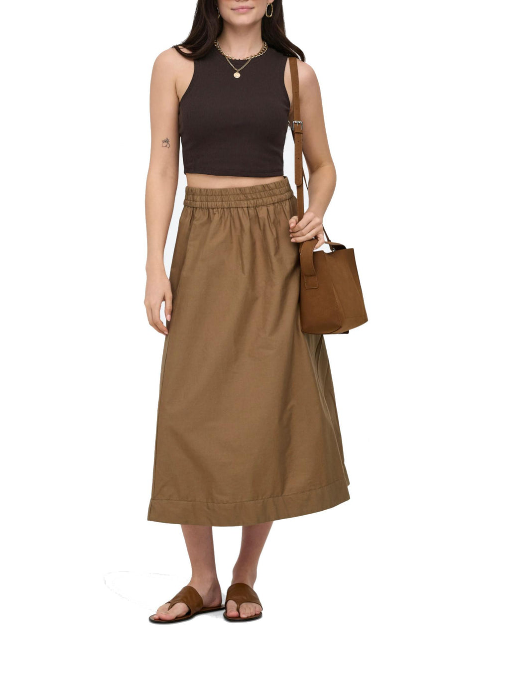 Top Only Vilma Marrone smanicato 15282771 /Black Coffee ONLY 