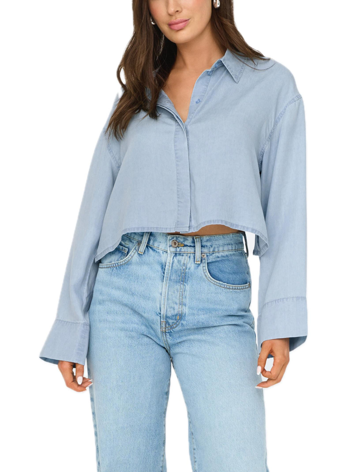 Camicia Only Light Blue Denim manica a scatola 15337929 /Light Blue Denim ONLY 