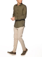 Camicia Gianni Lupo Verde Basic in lino GL7619S MILITARY GIANNI LUPO 