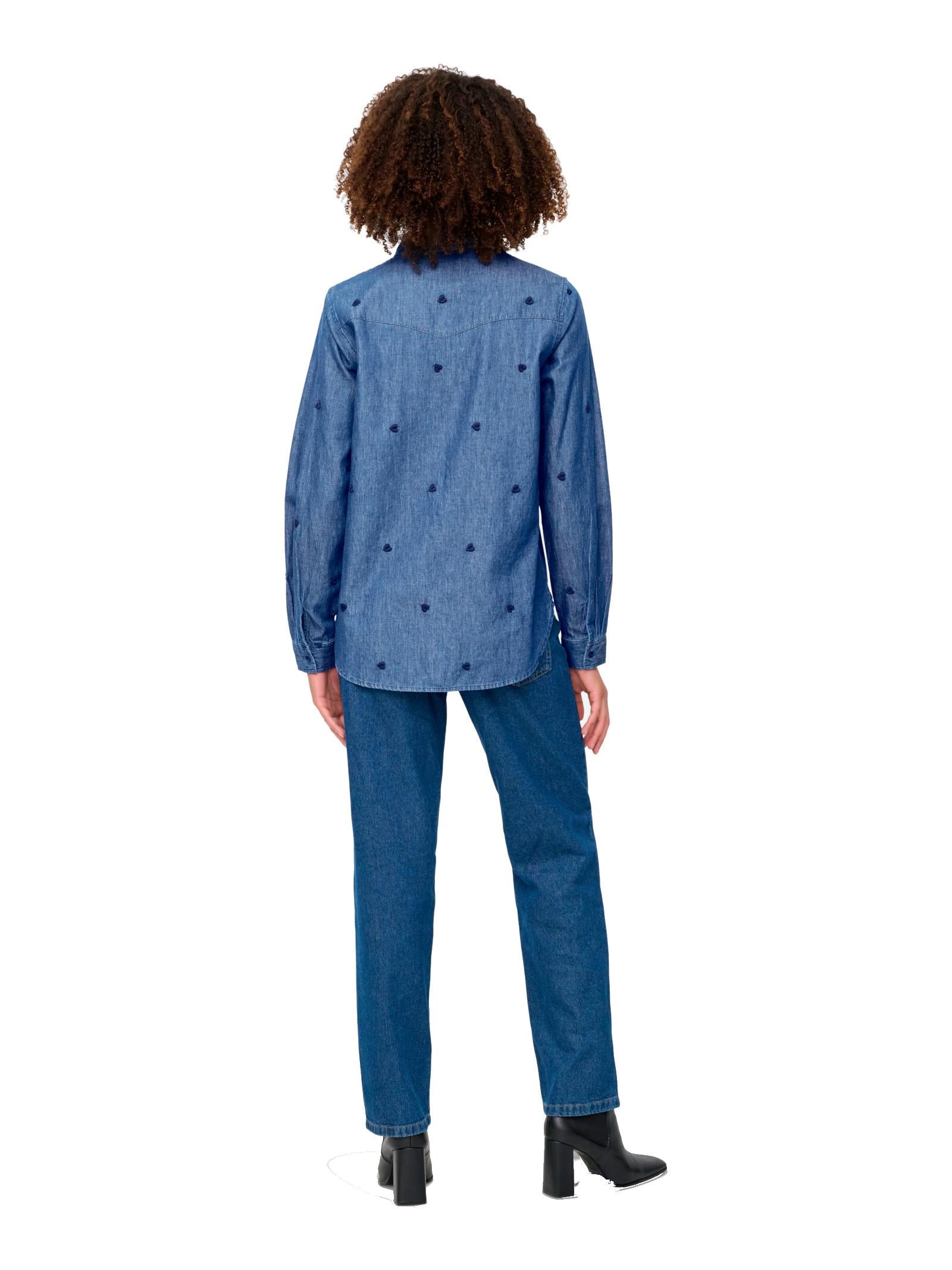 Camicia JDY Medium Blue Love con cuori 15363999 /Medium Blue Denim JDY 