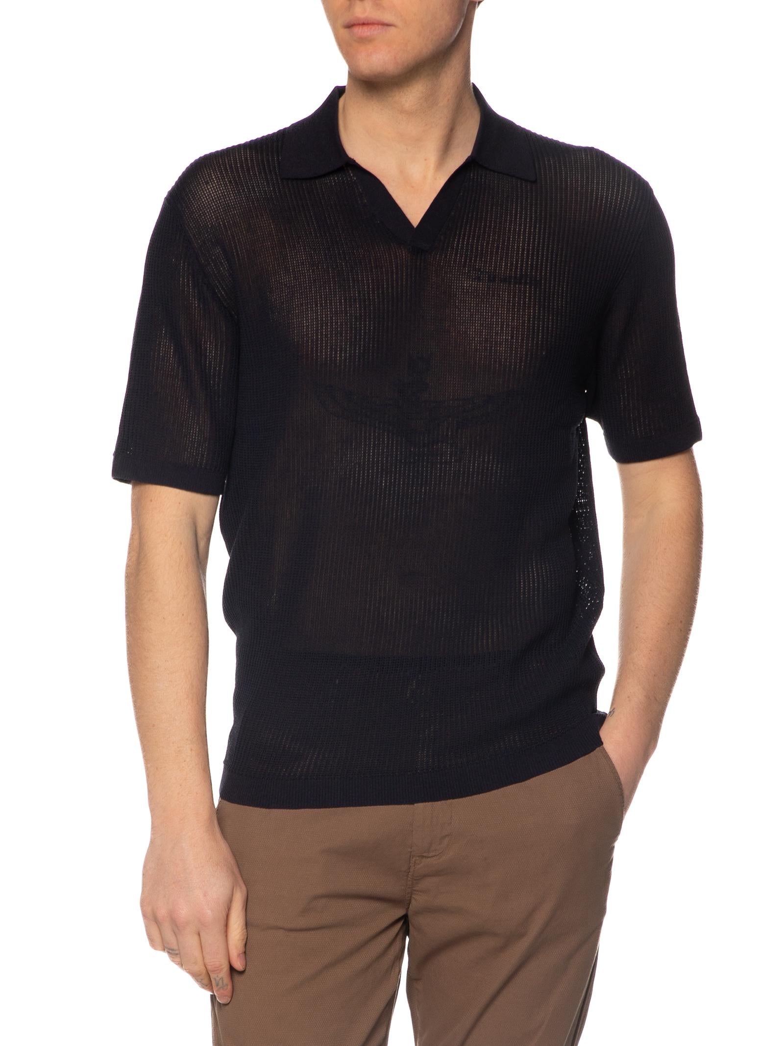 Polo Seinse Blu in maglia collo aperto ME3203 BLU SEINSE 