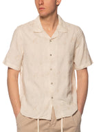 Camicia Block Eleven Beige in jacquard manica corta 04BL2608 BEIGE BLOCK ELEVEN 