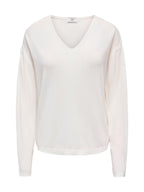 Maglia JDY  Liv Bianca scollo a V 15363546 /Cloud Dancer JDY 