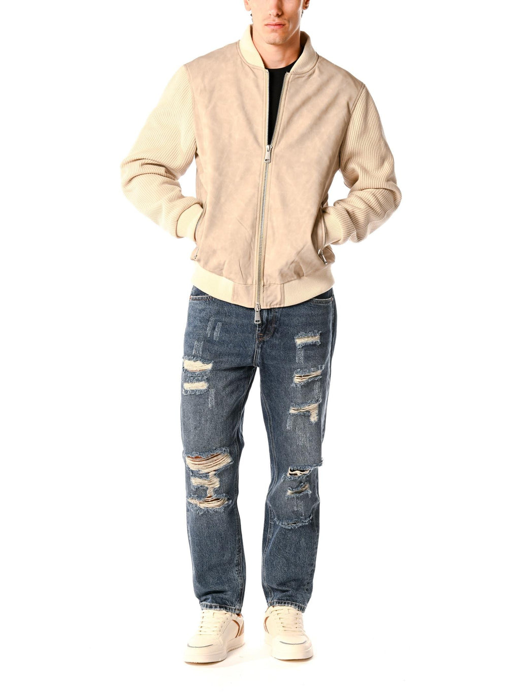Bomber Gianni Lupo Beige in ecopelle GL9820 BEIGE GIANNI LUPO 