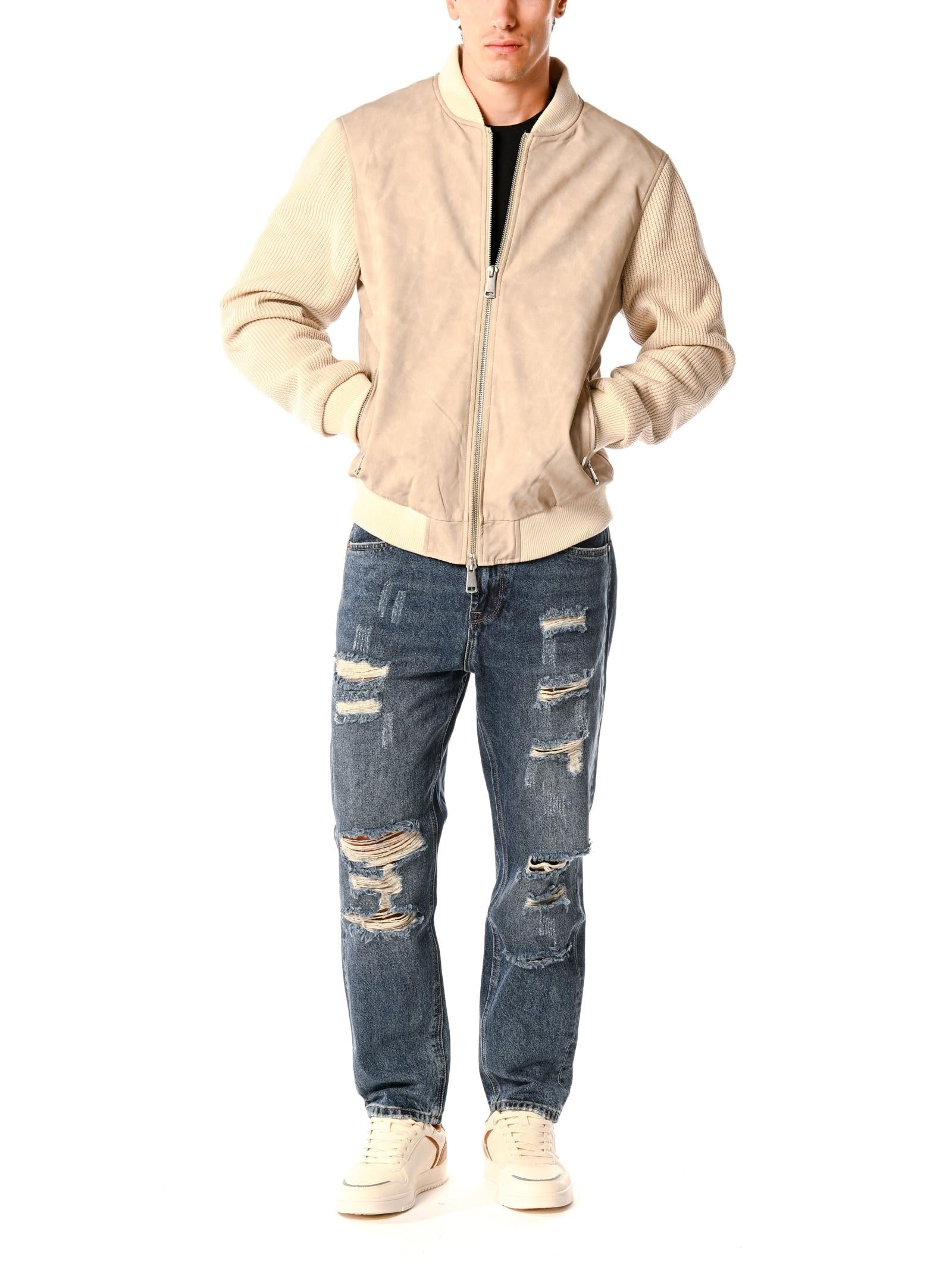 Bomber Gianni Lupo Beige in ecopelle GL9820 BEIGE GIANNI LUPO 