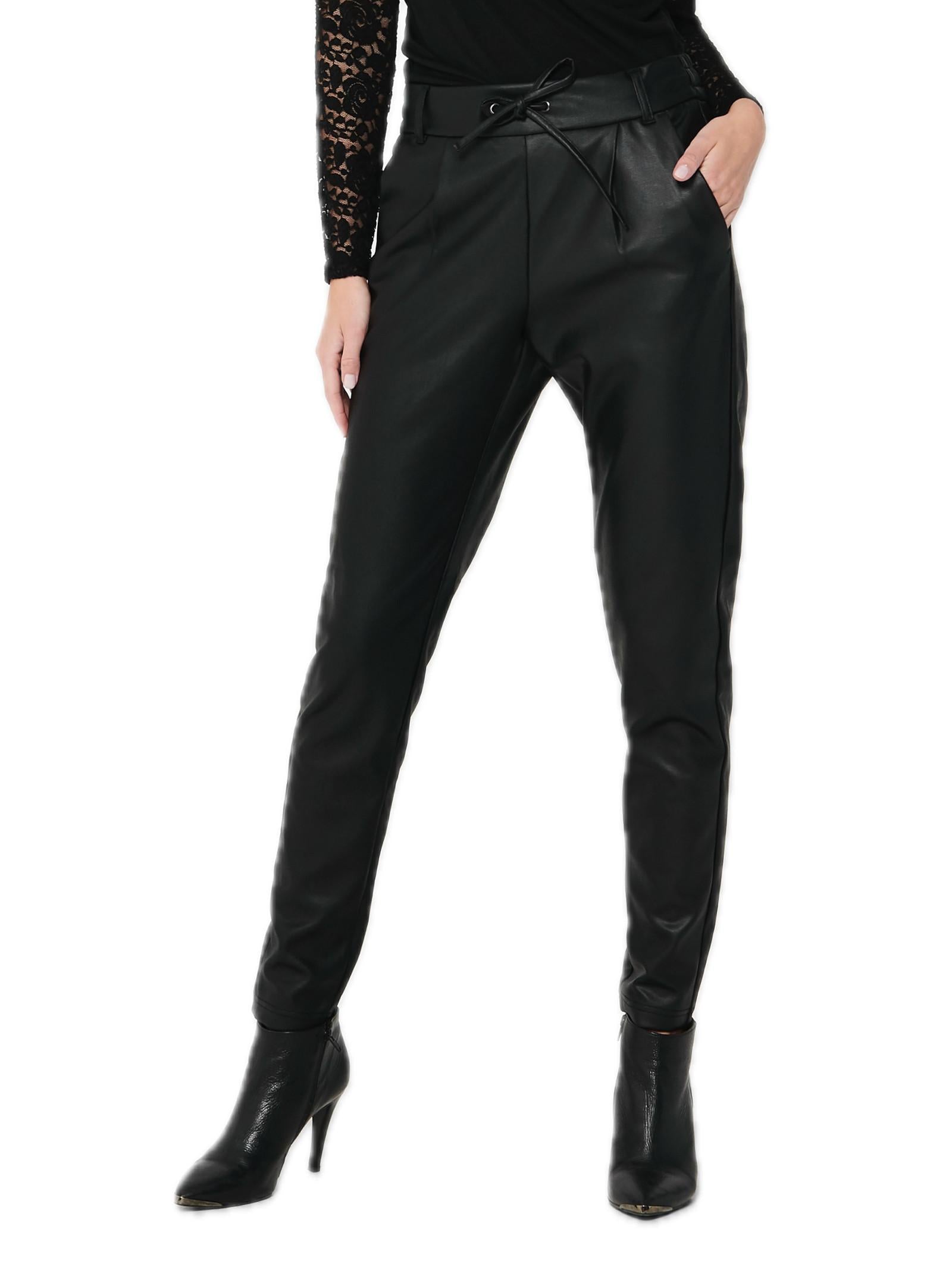Pantalone Only Poptrash Nero con elastico in vita in ecopelle 15216199 /Black ONLY 