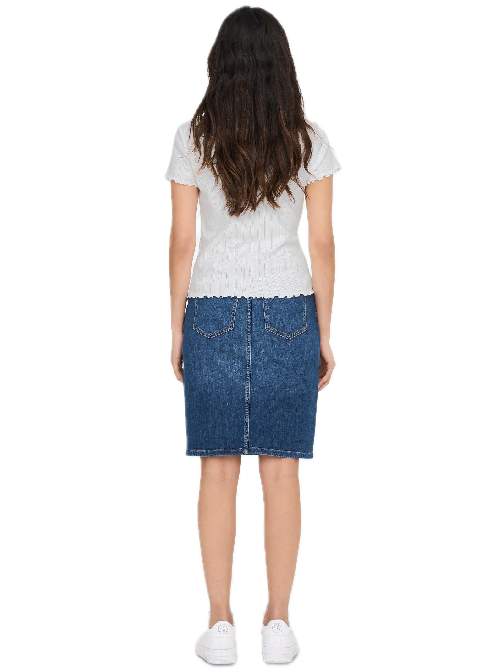 T-shirt Only Carlotta Bianco con volant 15256154 /White ONLY 