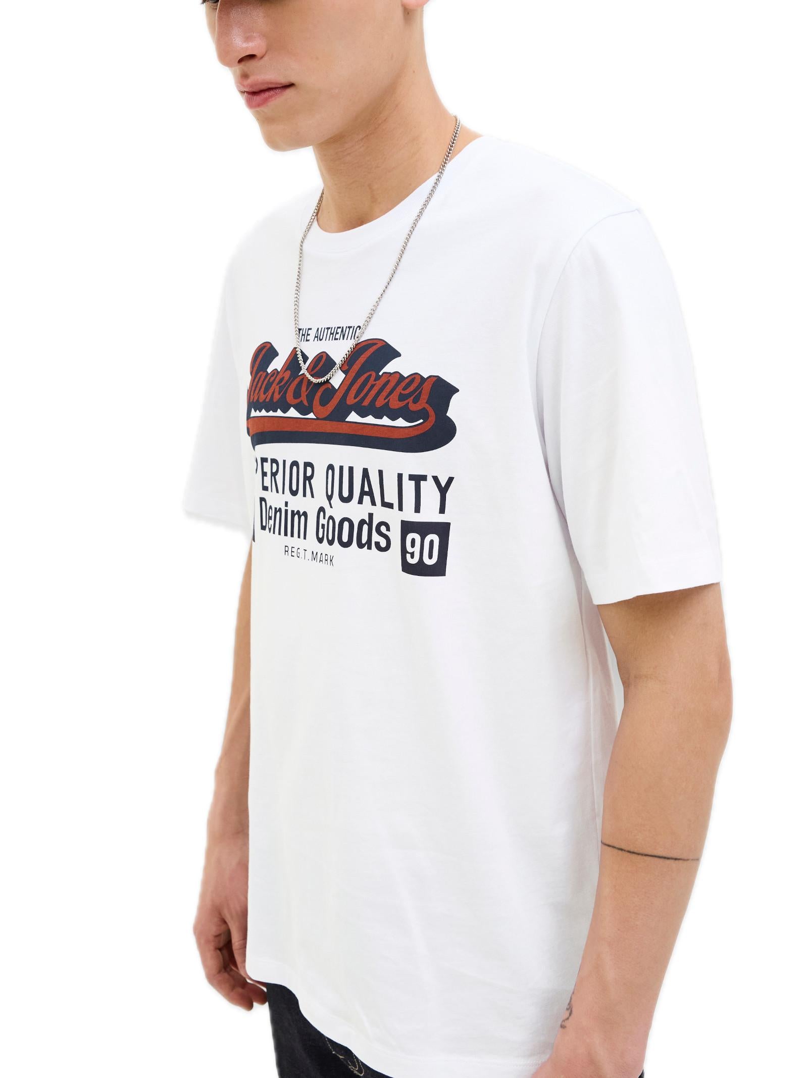 T-shirt Jack & Jones Logo Bianco girocollo 12279535 /Cloud Dancer JACK & JONES 