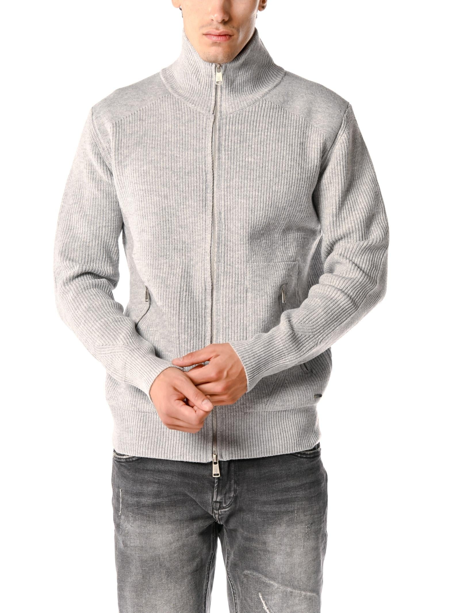 Cardigan Gianni Lupo Grigio zip e tasche GL35051 GRIGIO GIANNI LUPO 