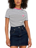 T-shirt Only Eart Bianco a righe 15318959 /Flamingo Cloud Dancer ONLY 