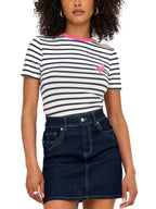 T-shirt Only Eart Bianco a righe 15318959 /Flamingo Cloud Dancer ONLY 
