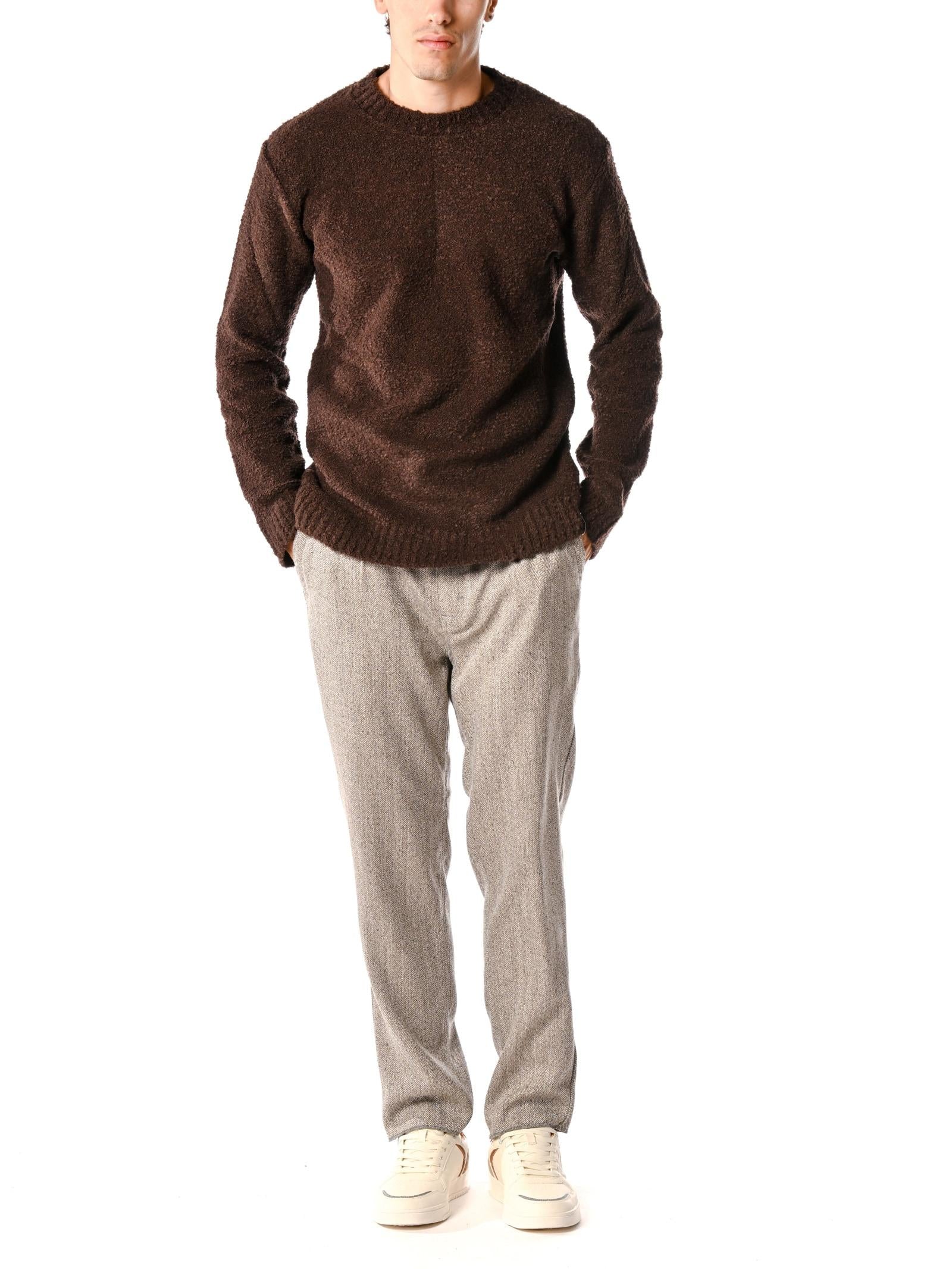 Maglia Block Eleven Marrone in bouclè 13BITETTO MORO BLOCK ELEVEN 