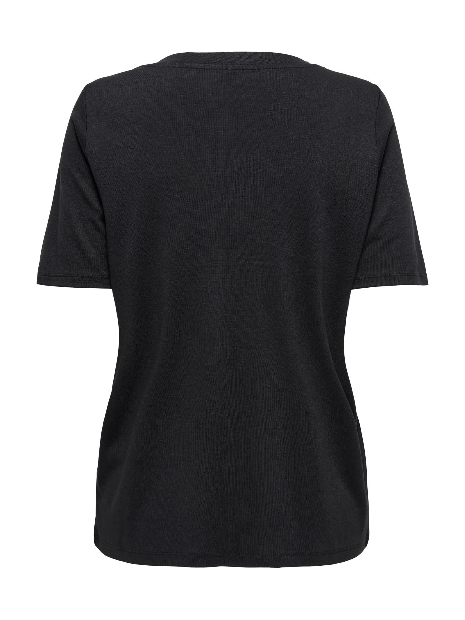 T-shirt Only Henrietta Nero con scollo a V 15344497 /Black ONLY 