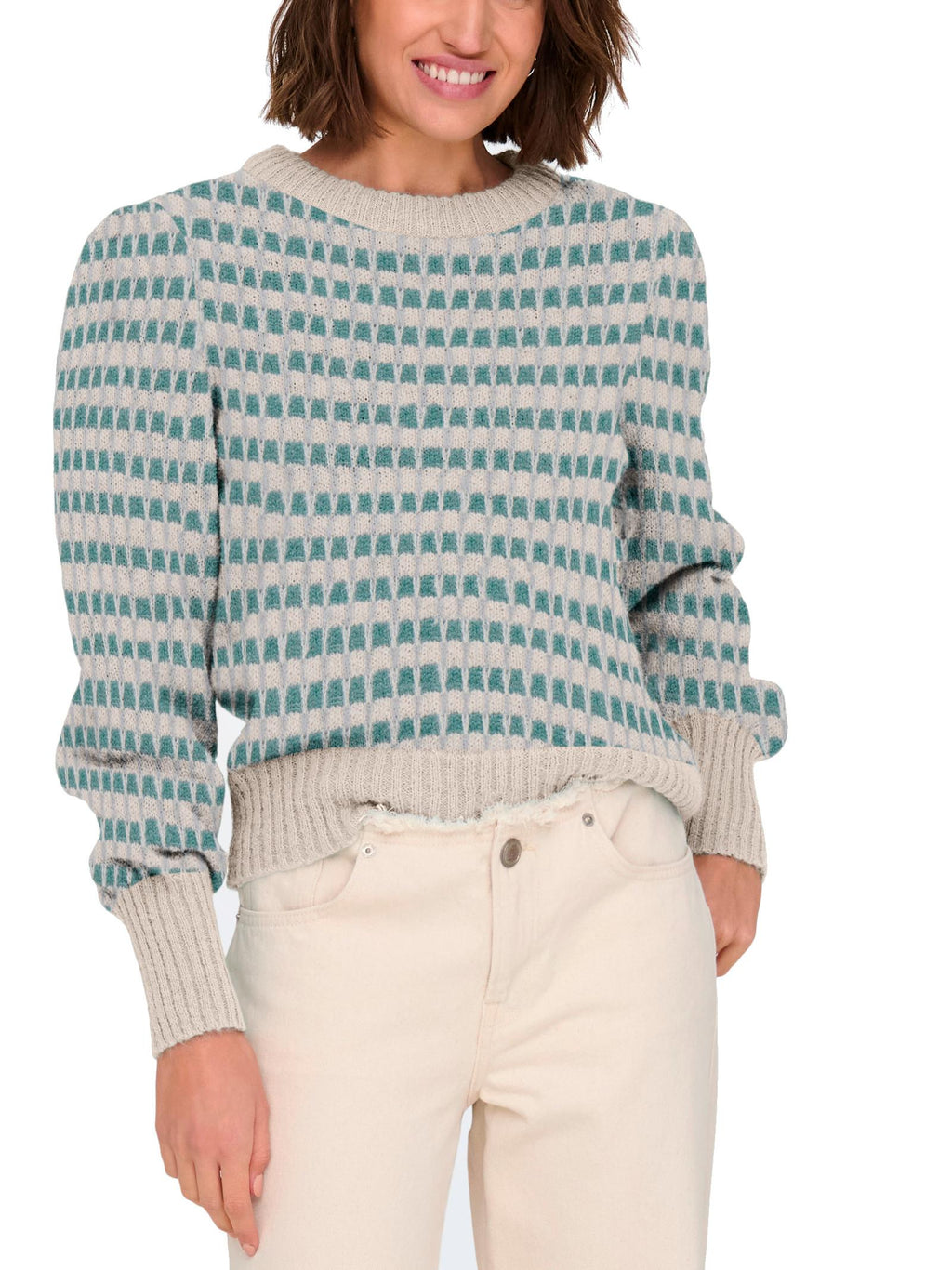 Maglia Jacqueline De Yong Sigrid Verde fantasia 15304813 /Sea Cement JDY 