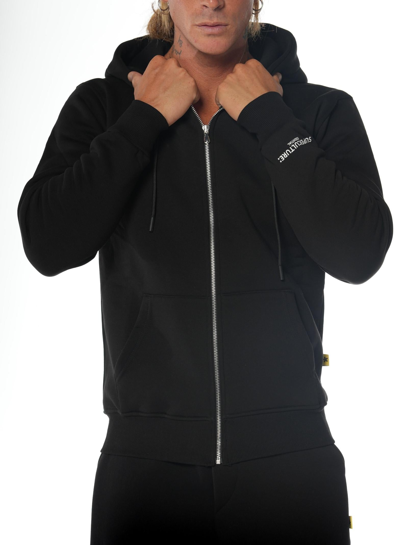 Felpa Superculture Nero zip cappuccio JUST NERO SUPERCULTURE 
