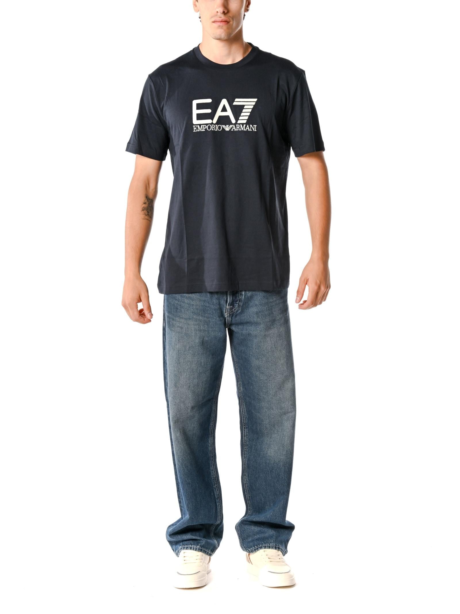 T-shirt Emporio Armani Blu logo grande 7M000898 MB332 EA7 