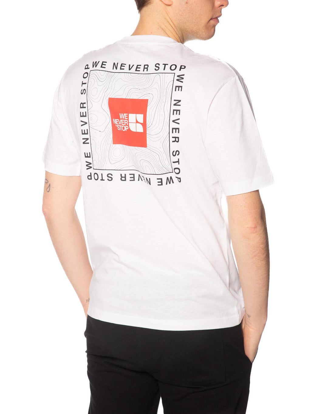 T-shirt Urban Ring Bianco stampa retro UR1110033 BIANCO URBAN RING 