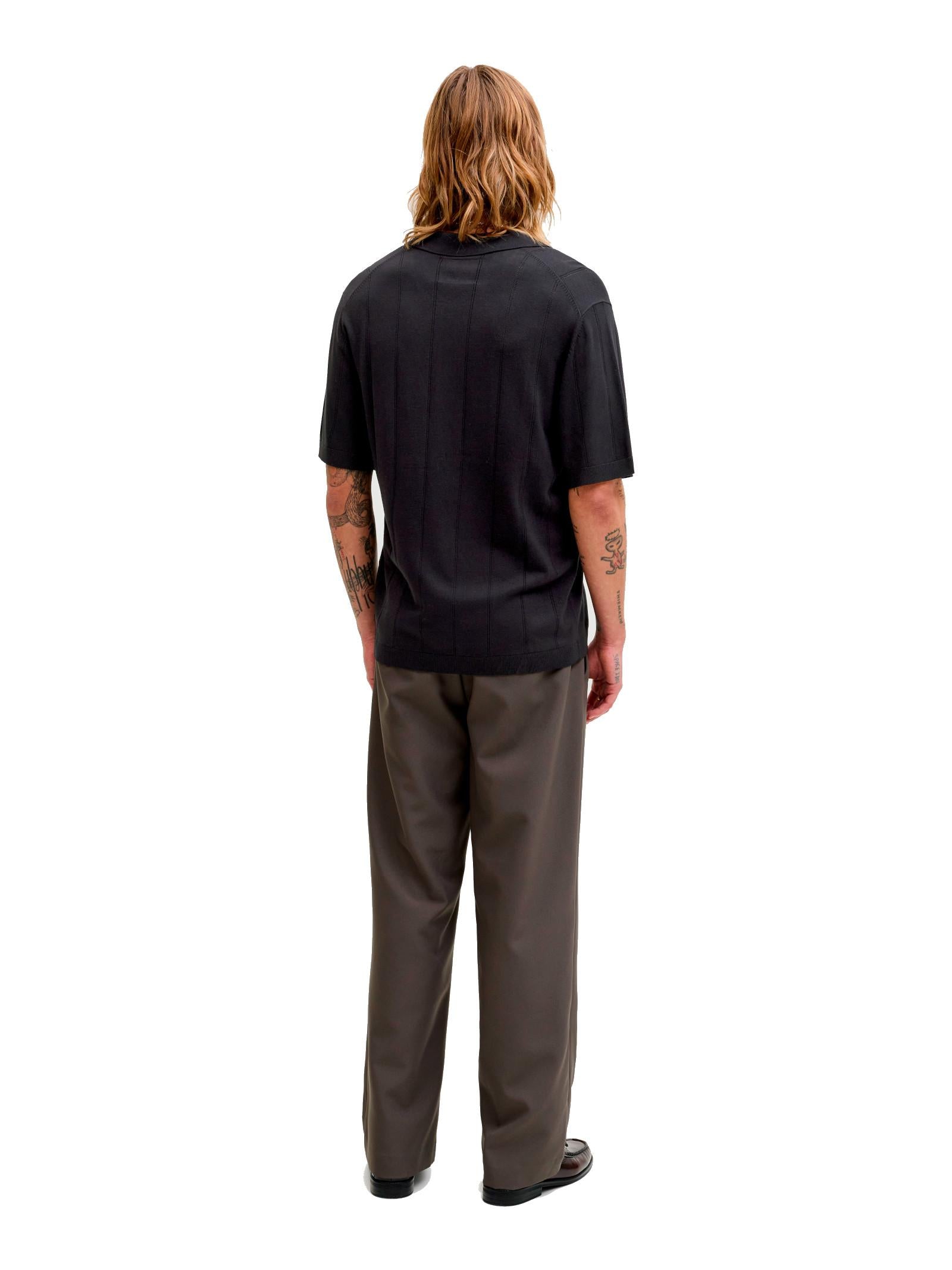 Polo Jack & Jones William Nero in maglia 12291042 /Black JACK & JONES 