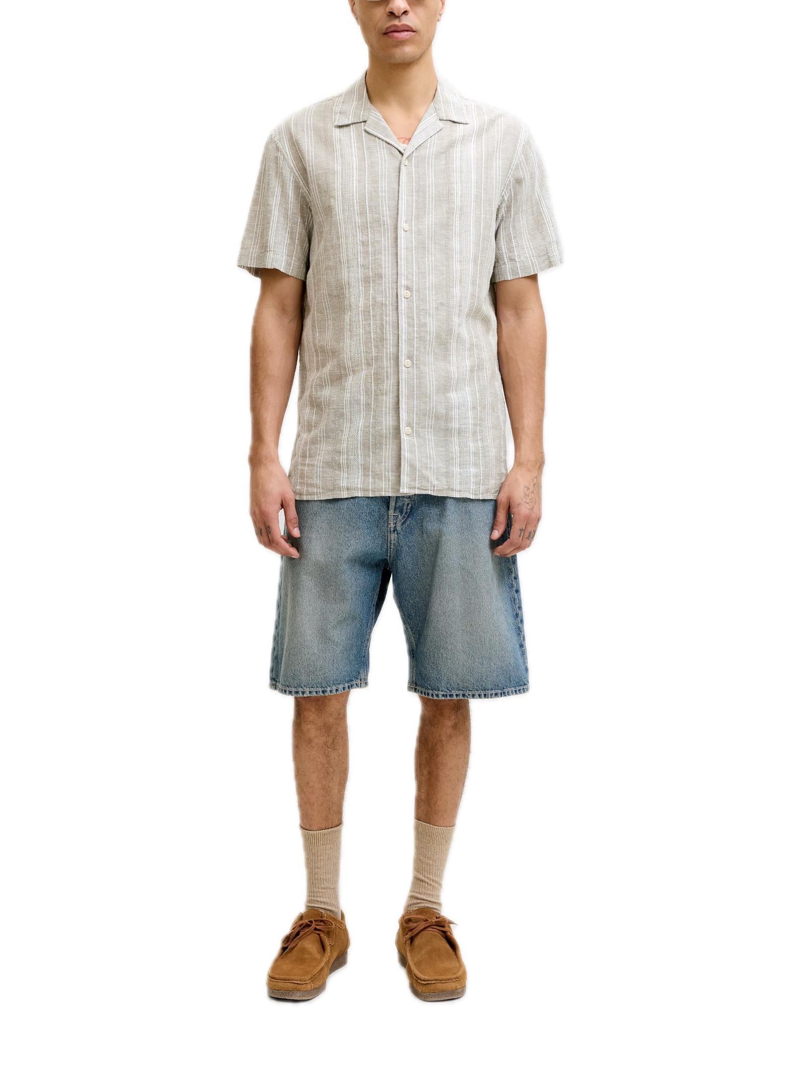 Camicia Jack & Jones Verde salvia Summer Lino 12291964 /Mermaid JACK & JONES 