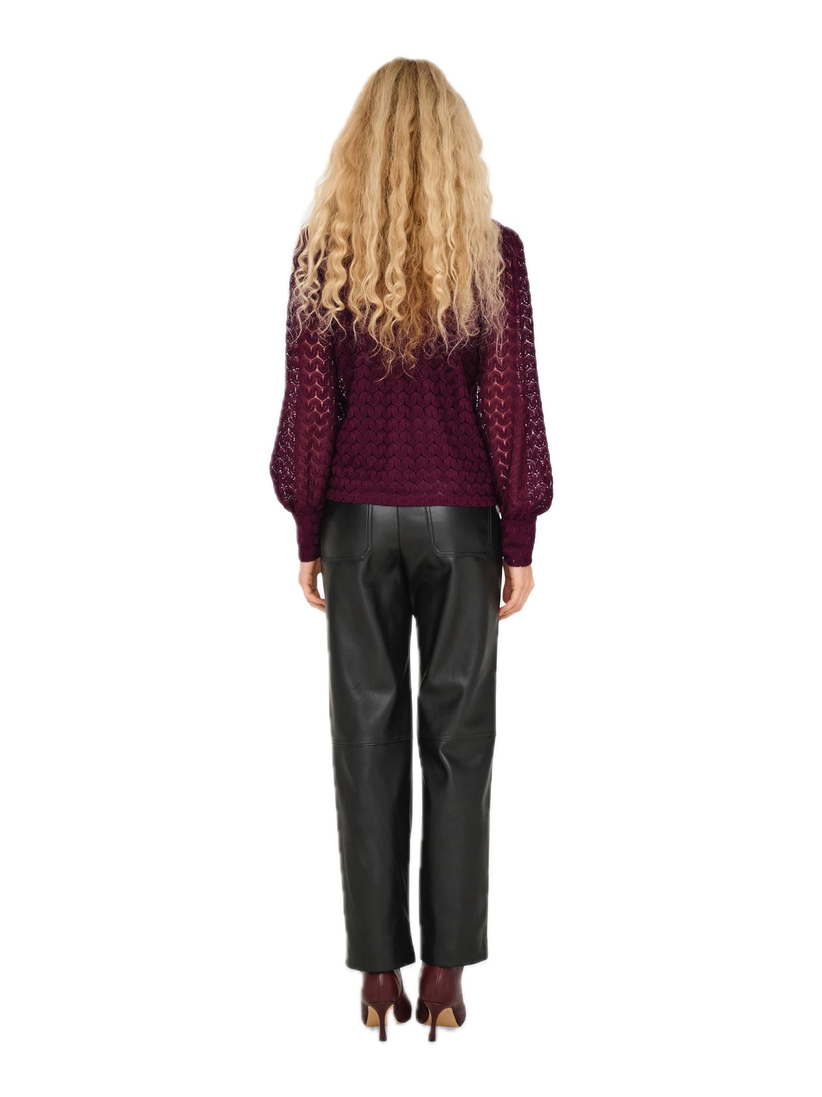 Blusa Jacqueline De Yong Bordeaux Veri girocollo 15268408 /Fig JDY 