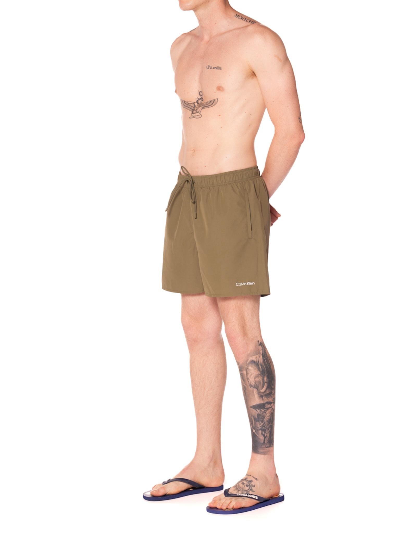 Costume Calvin Klein Drawsting Verde mini stampa KM01165 0SMVERDE CALVIN KLEIN JEANS 