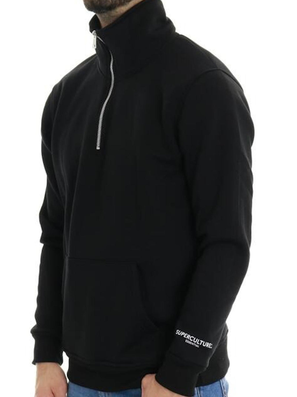 Felpa SUPERCULTURE Nero mezza zip