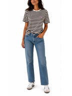 T-shirt Only Livina Bianco Marrone a maniche corte a righe 15359677 /Coffee Bean ONLY 