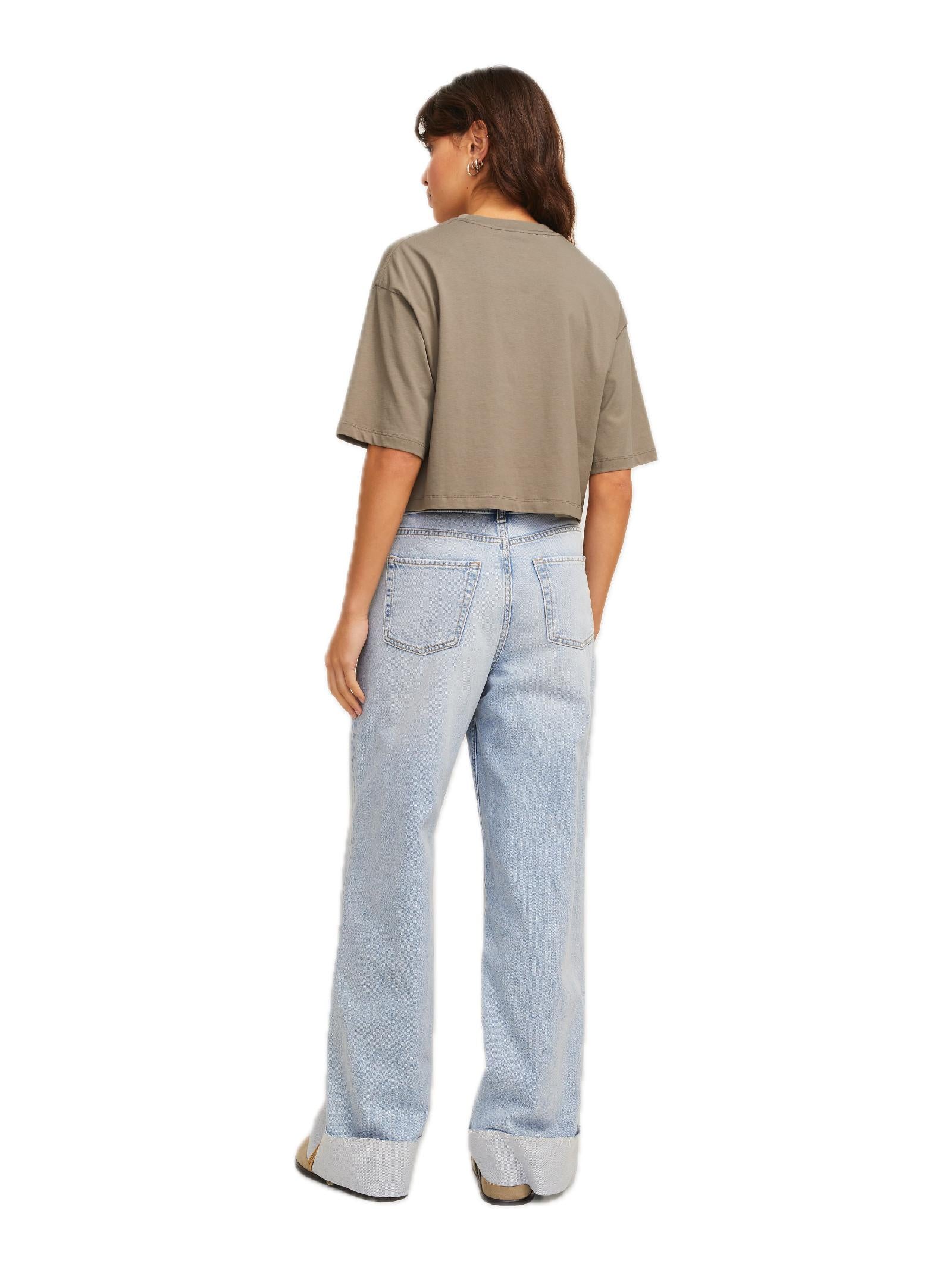 T-shirt JJXX Beige Andrea cropped 12270673 /Brindle JJXX 