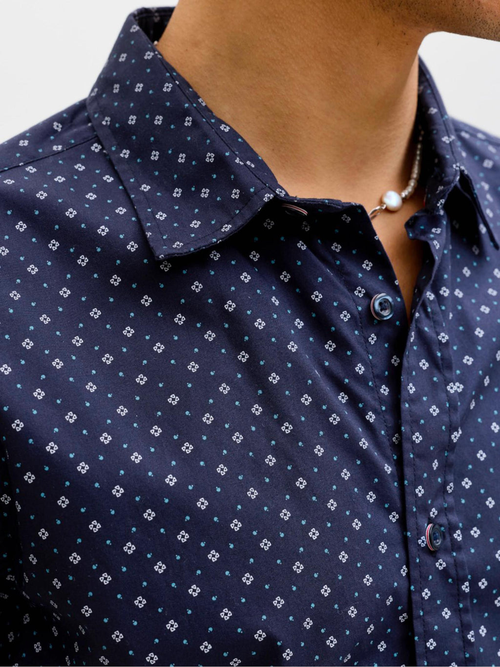 Camicia Jack & Jones Matheo Blu fantasia 12289361 /Navy Blazer JACK & JONES 
