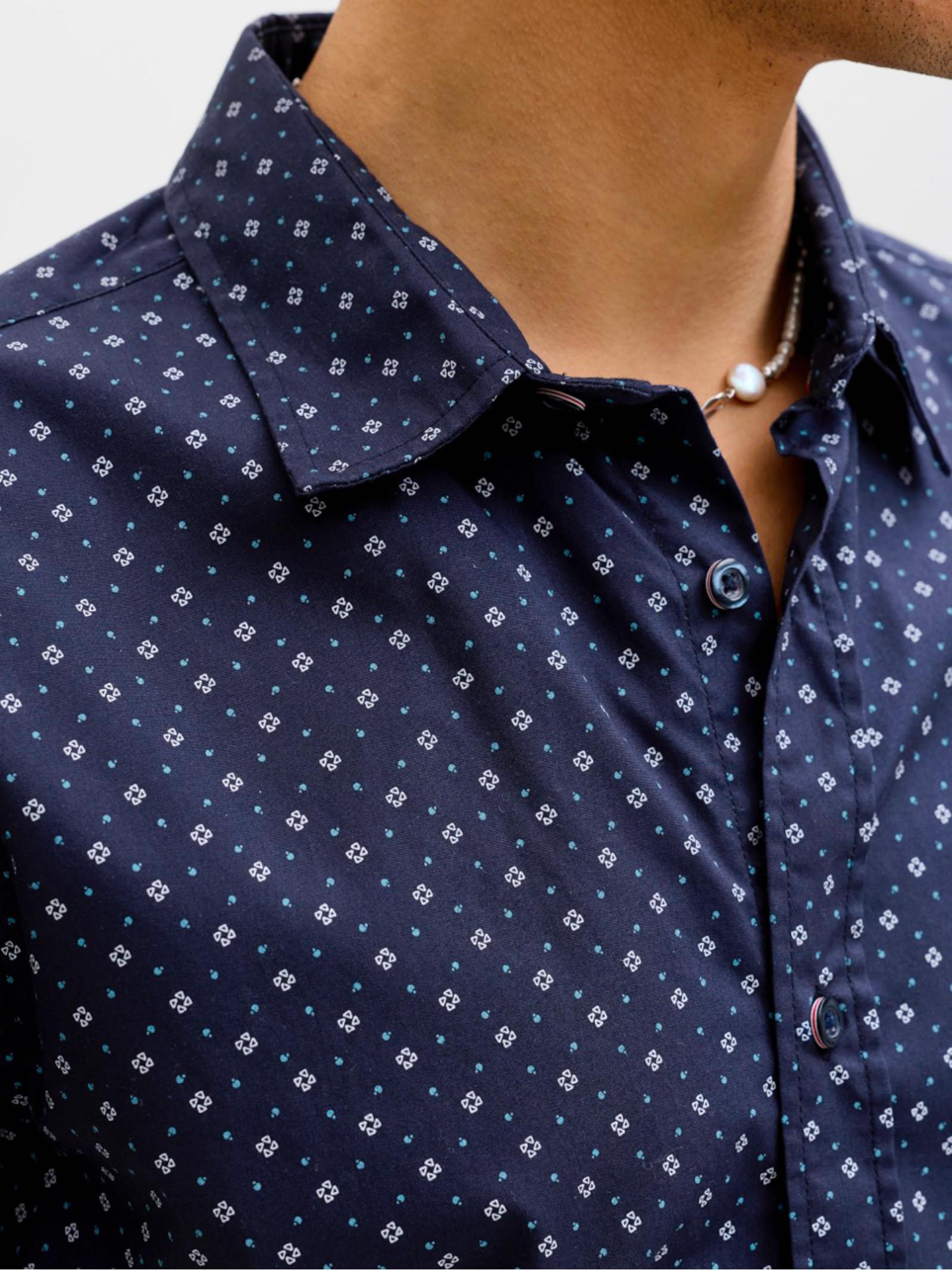 Camicia Jack & Jones Matheo Blu fantasia 12289361 /Navy Blazer JACK & JONES 
