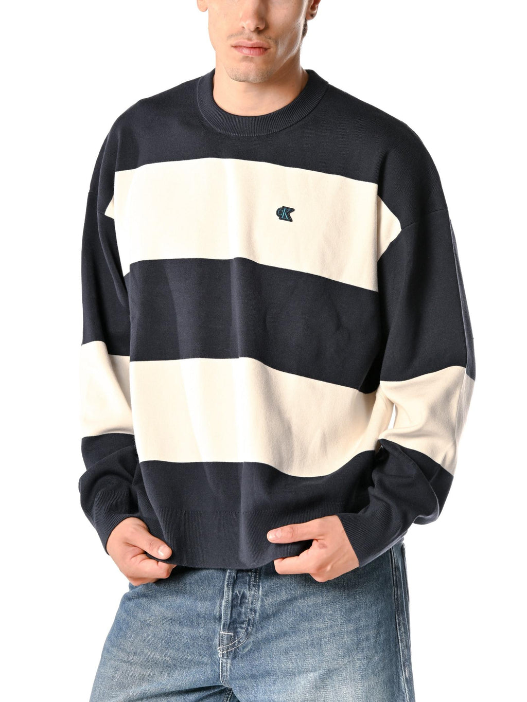 Maglia Calvin Klein Blu a strisce LV04RC304G CHW CALVIN KLEIN 