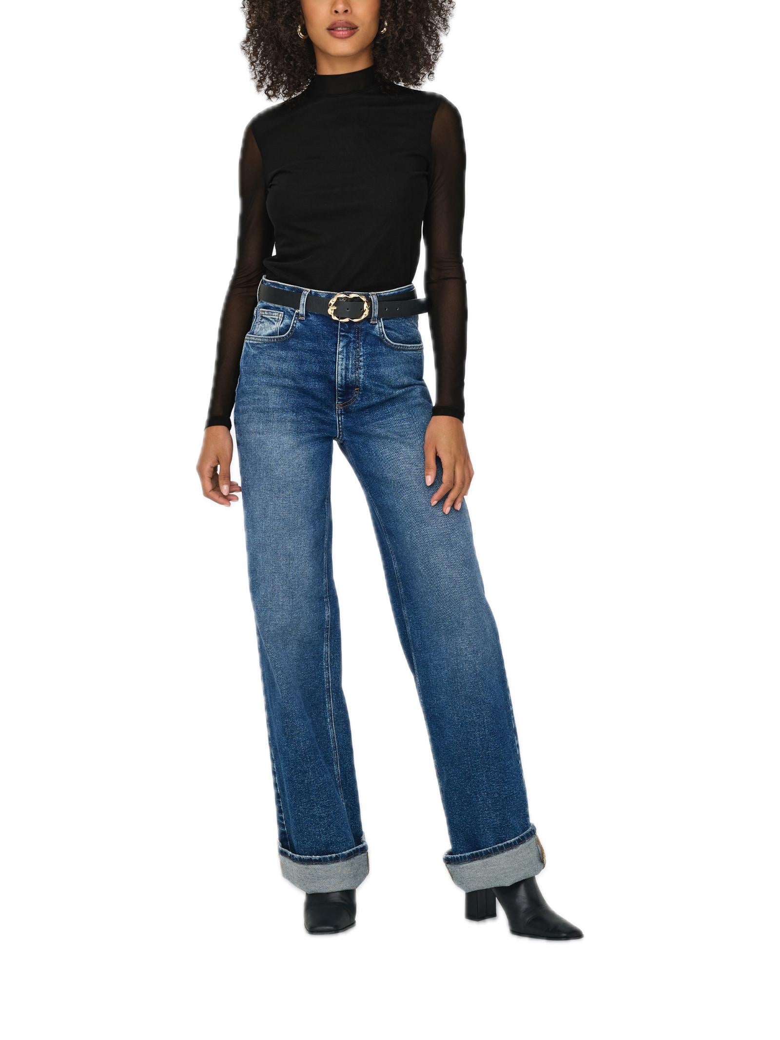 T-shirt Only Erica Nero con collo alto 15141298 /Black ONLY 
