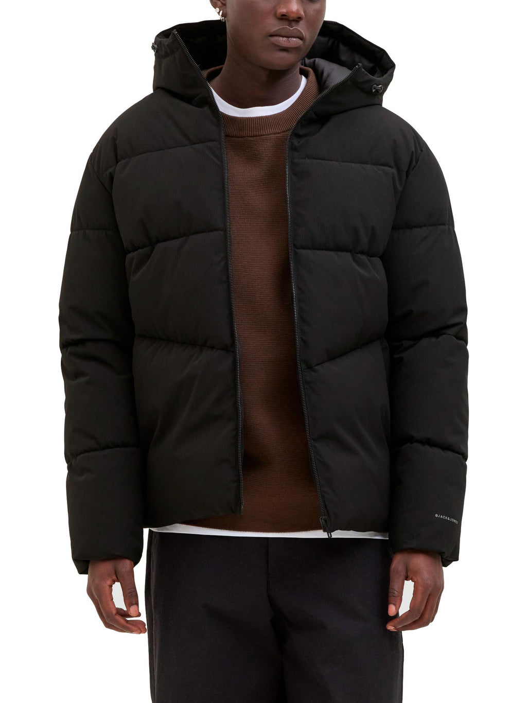 Piumino Jack & Jones Global Nero con cappuccio 12283517 /Black JACK & JONES 