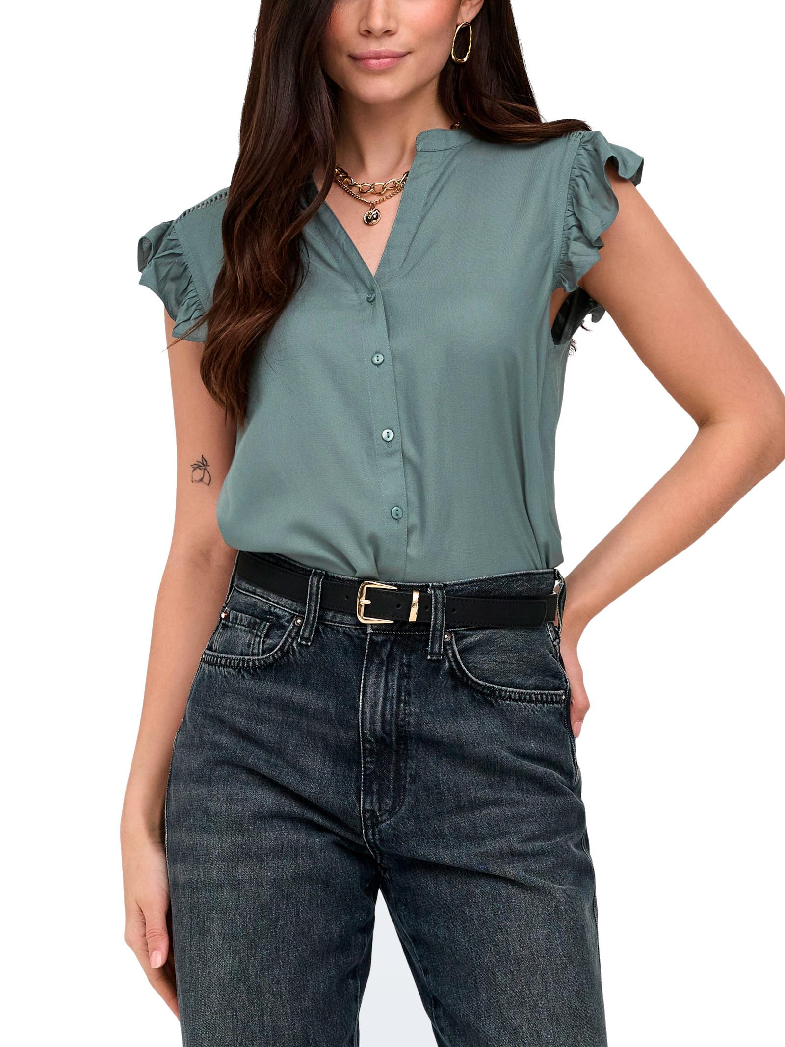 Camicia Only Rosella Verde manica corta 15345828 /Balsam Green ONLY 