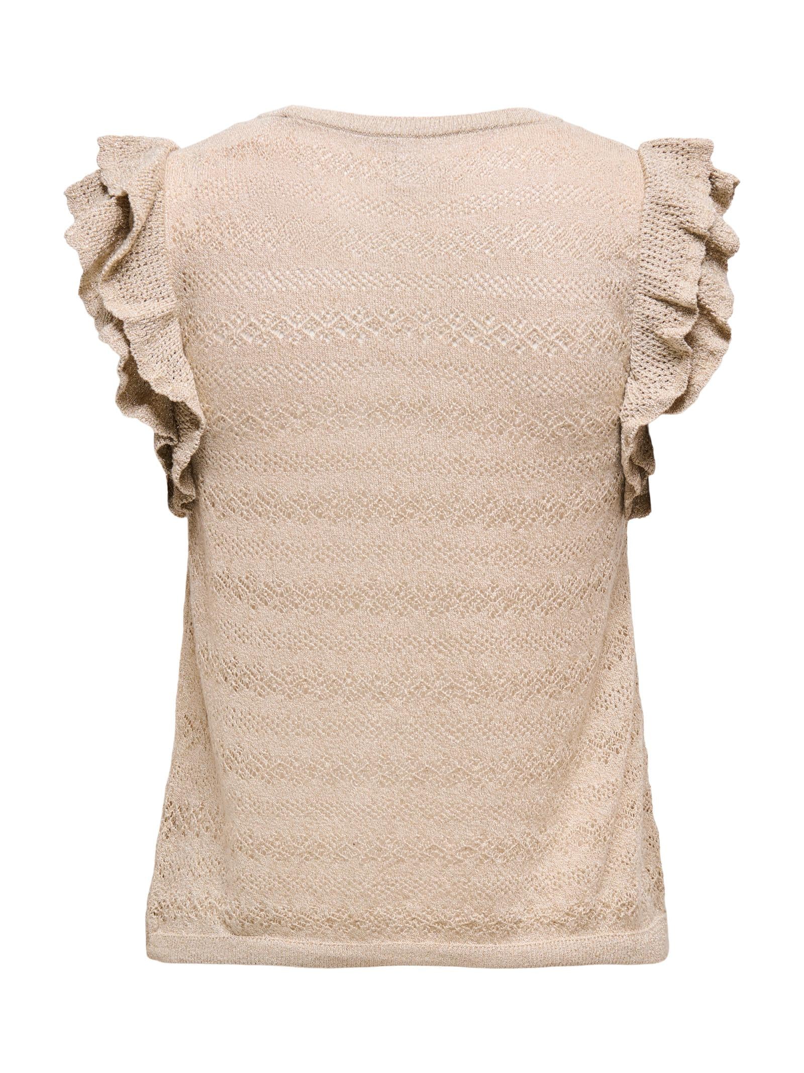 Top Only Beige Laga con volant 15344402 /Feather Gray ONLY 