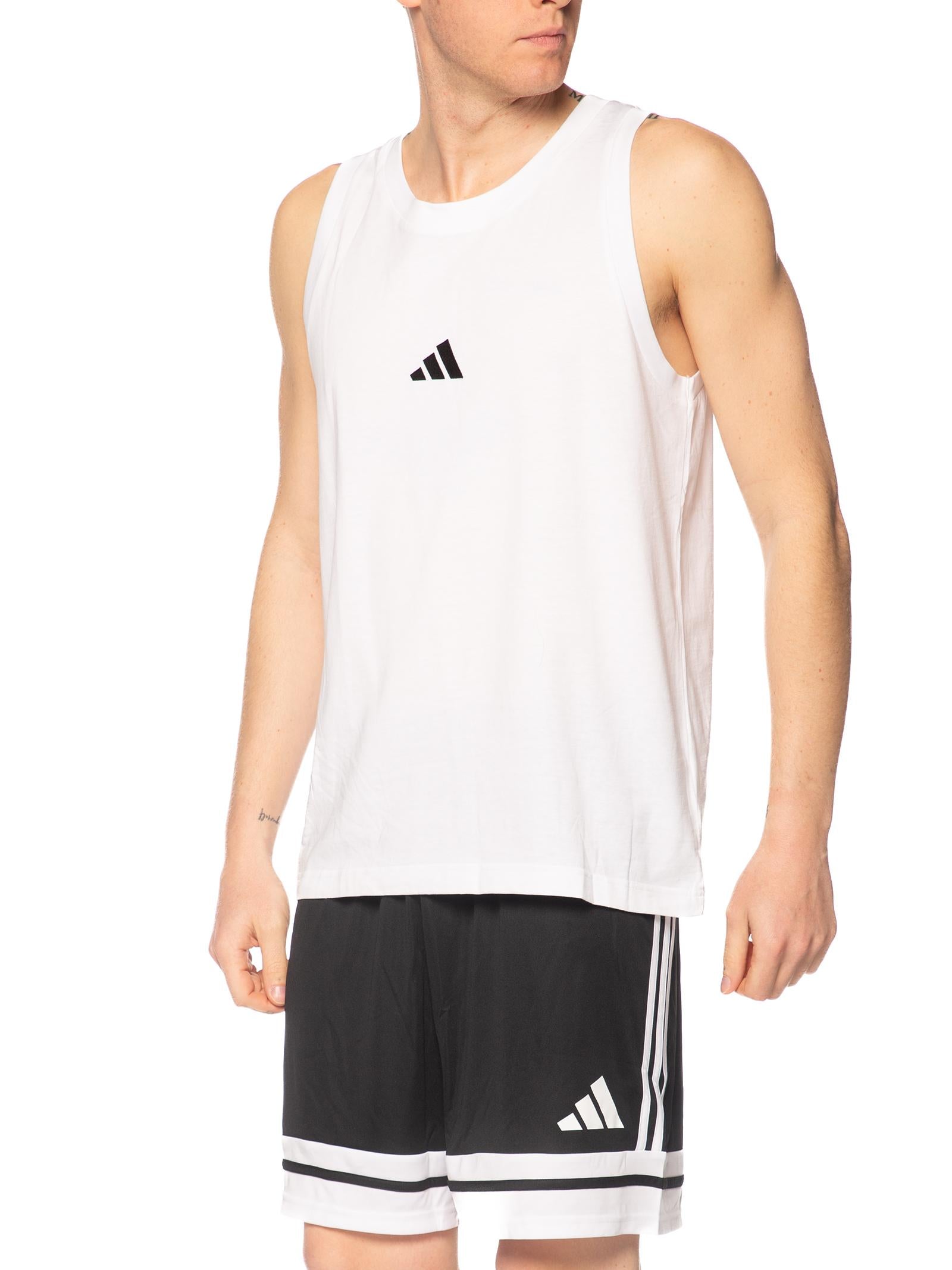 Canotta Adidas Bianco logo piccolo JE8984 BIANCO ADIDAS 