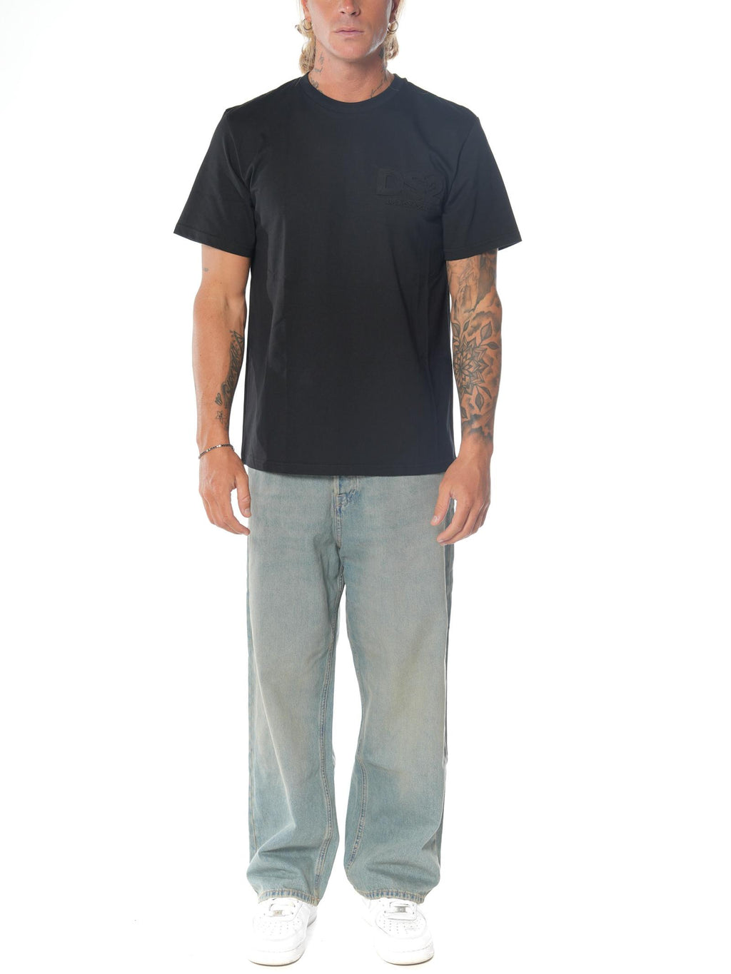 T-shirt DS2 Nero stampa rilievo FW25283 NERO DS2 