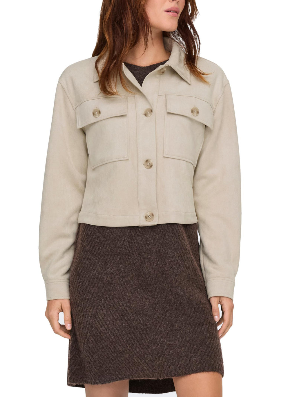 Giacca Only Belicia Beige scamosciata 15362889 /Pumice Stone ONLY 