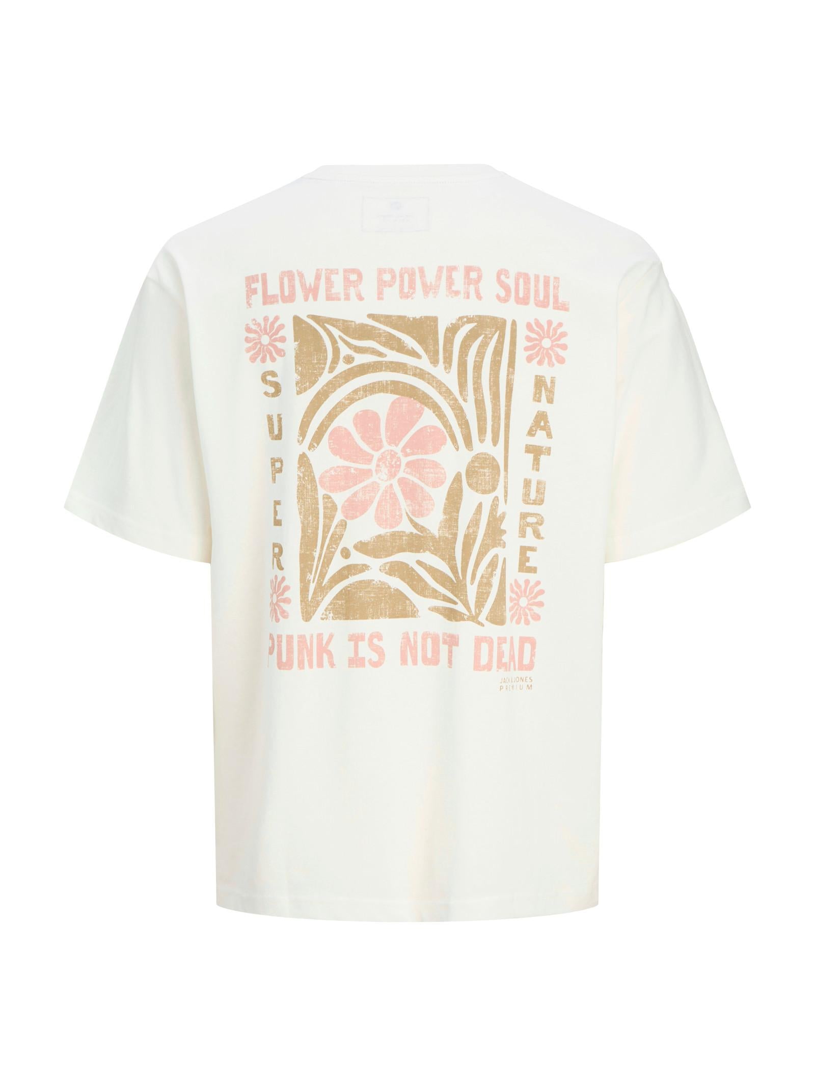 T-shirt Jack & Jones Blumax Bianco stampa 12277775 /Cloud Dancer JACK & JONES 
