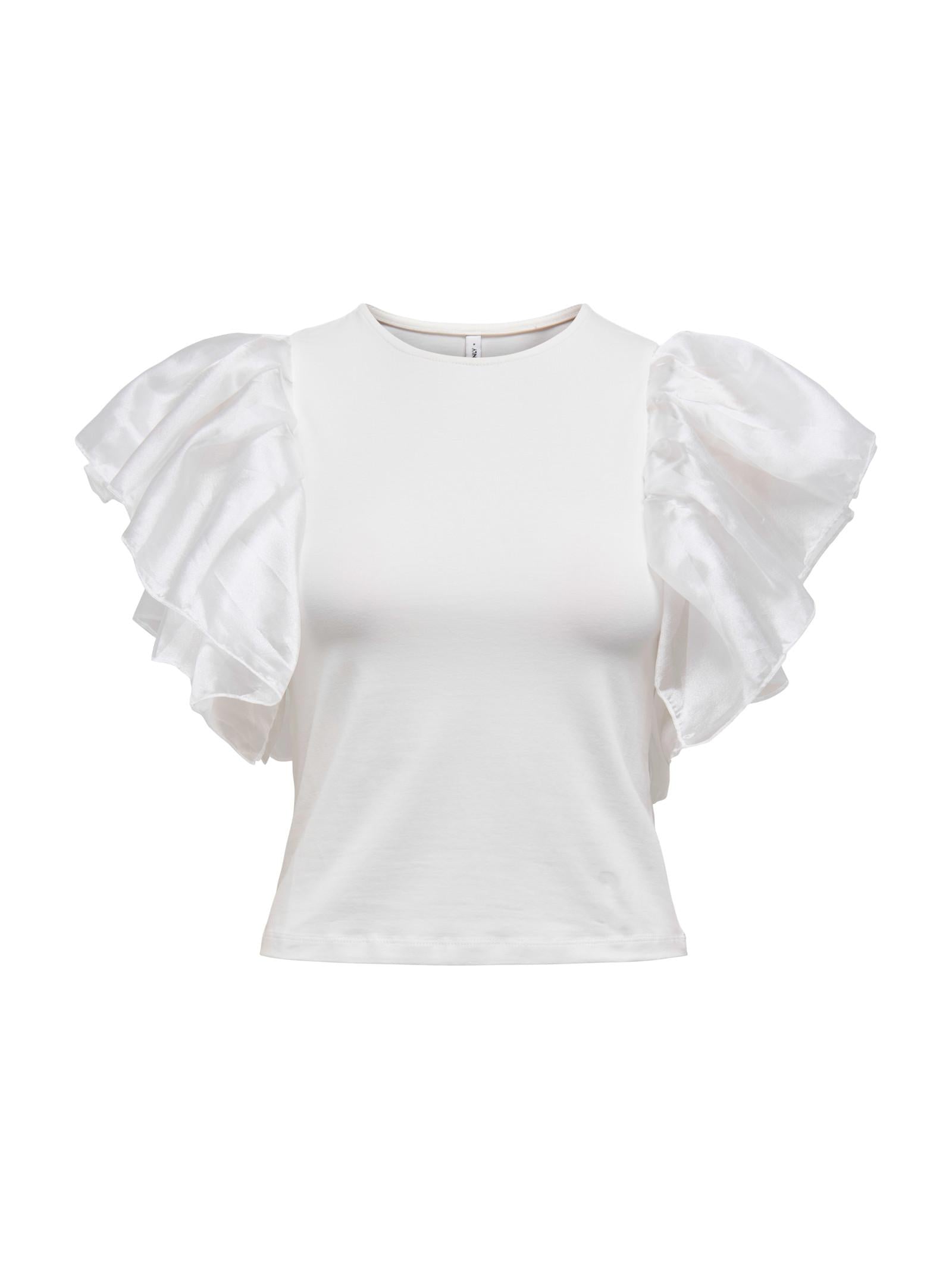 T-shirt Only Bianco Taya con volant 15351039 /Cloud Dancer ONLY 