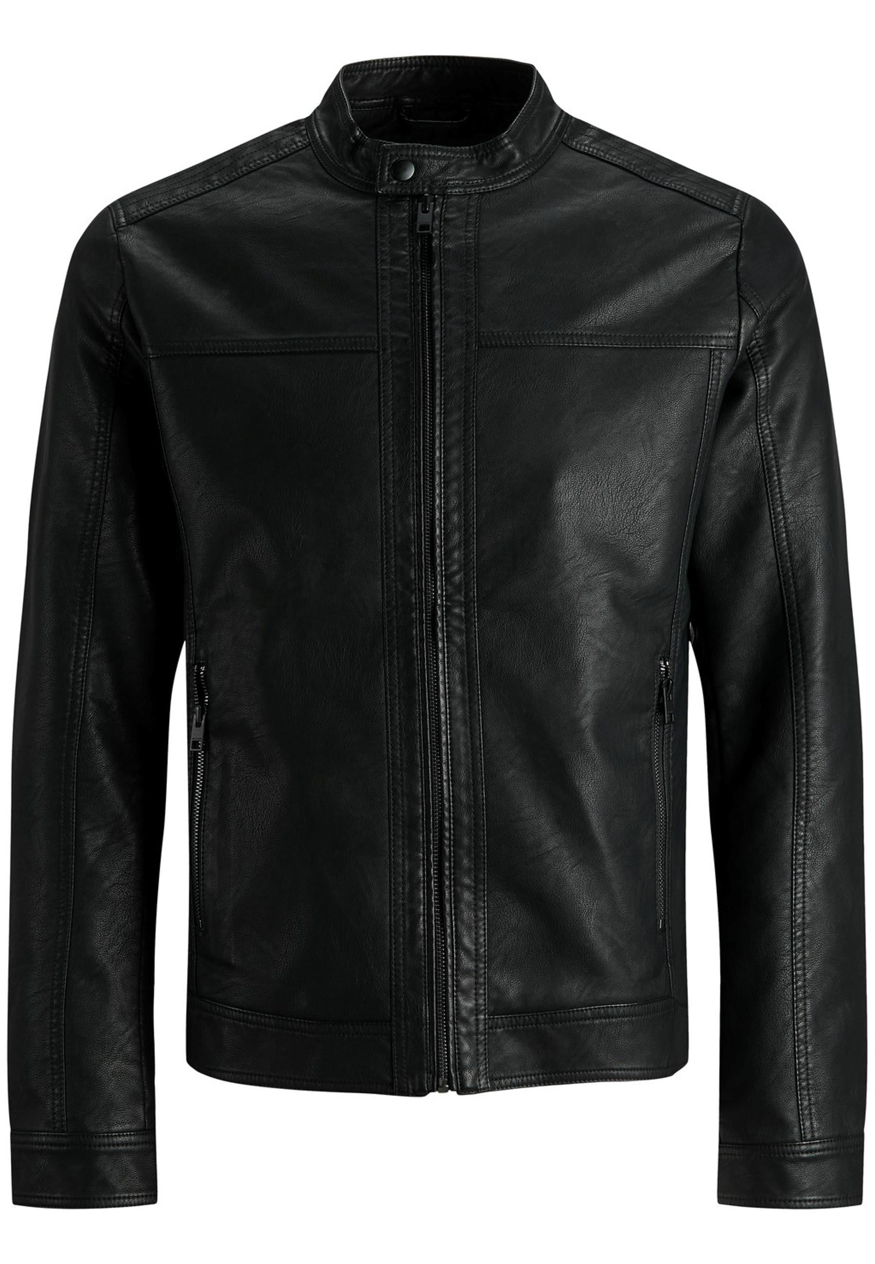 Giubbotto Jack & Jones Warner Nero Ecopelle 12182461 /Nero JACK & JONES 