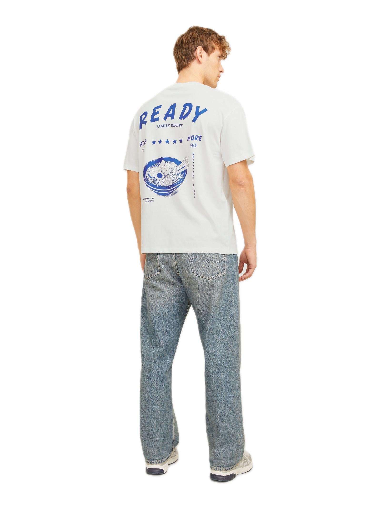 T-shirt Jack & Jones Charge Bianco stampa 12269384 /Cloud Dancer JACK & JONES 