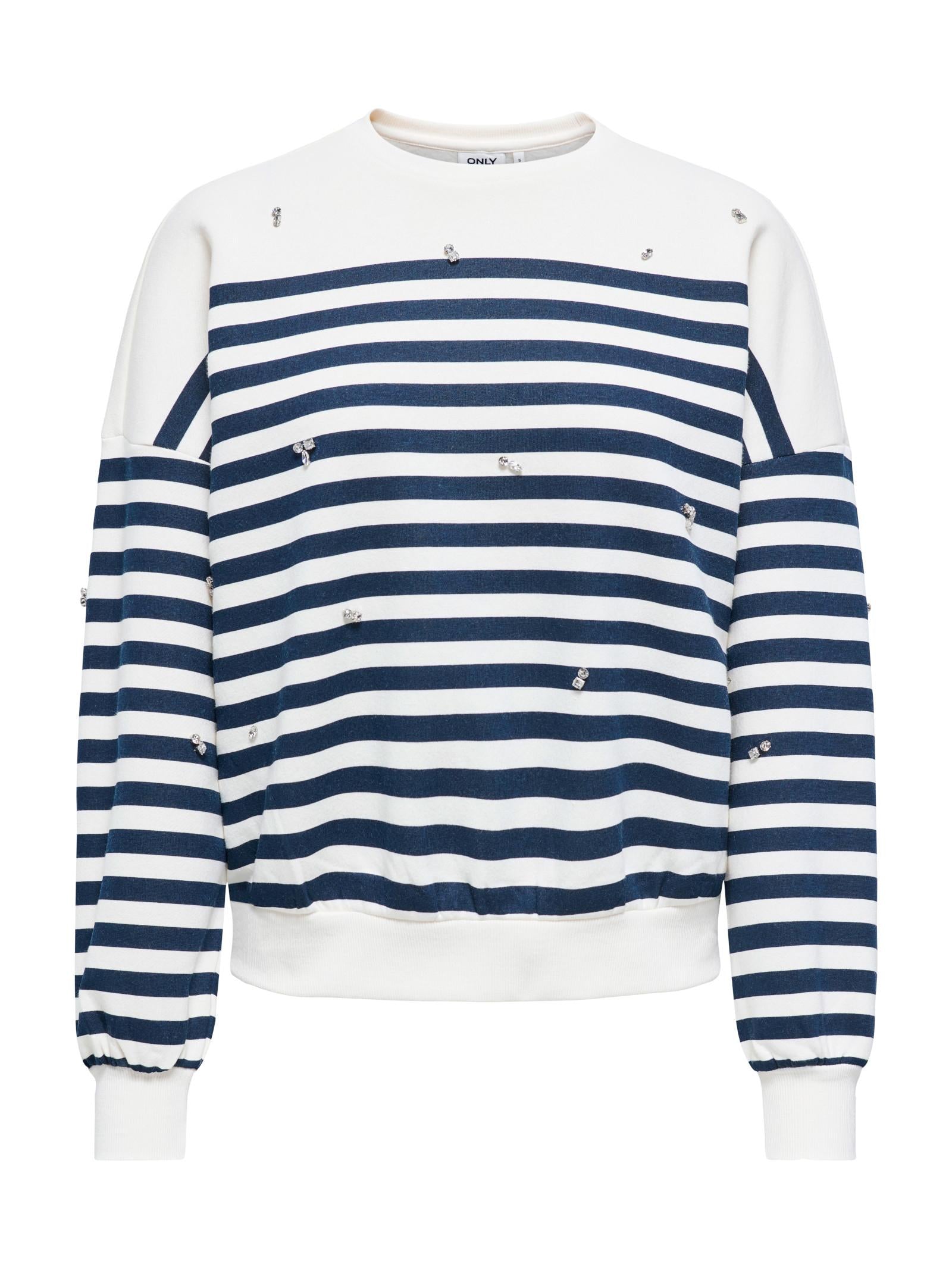 Felpa Only Adele Blu a righe 15358792 /Night sky Cloud Dancer ONLY 