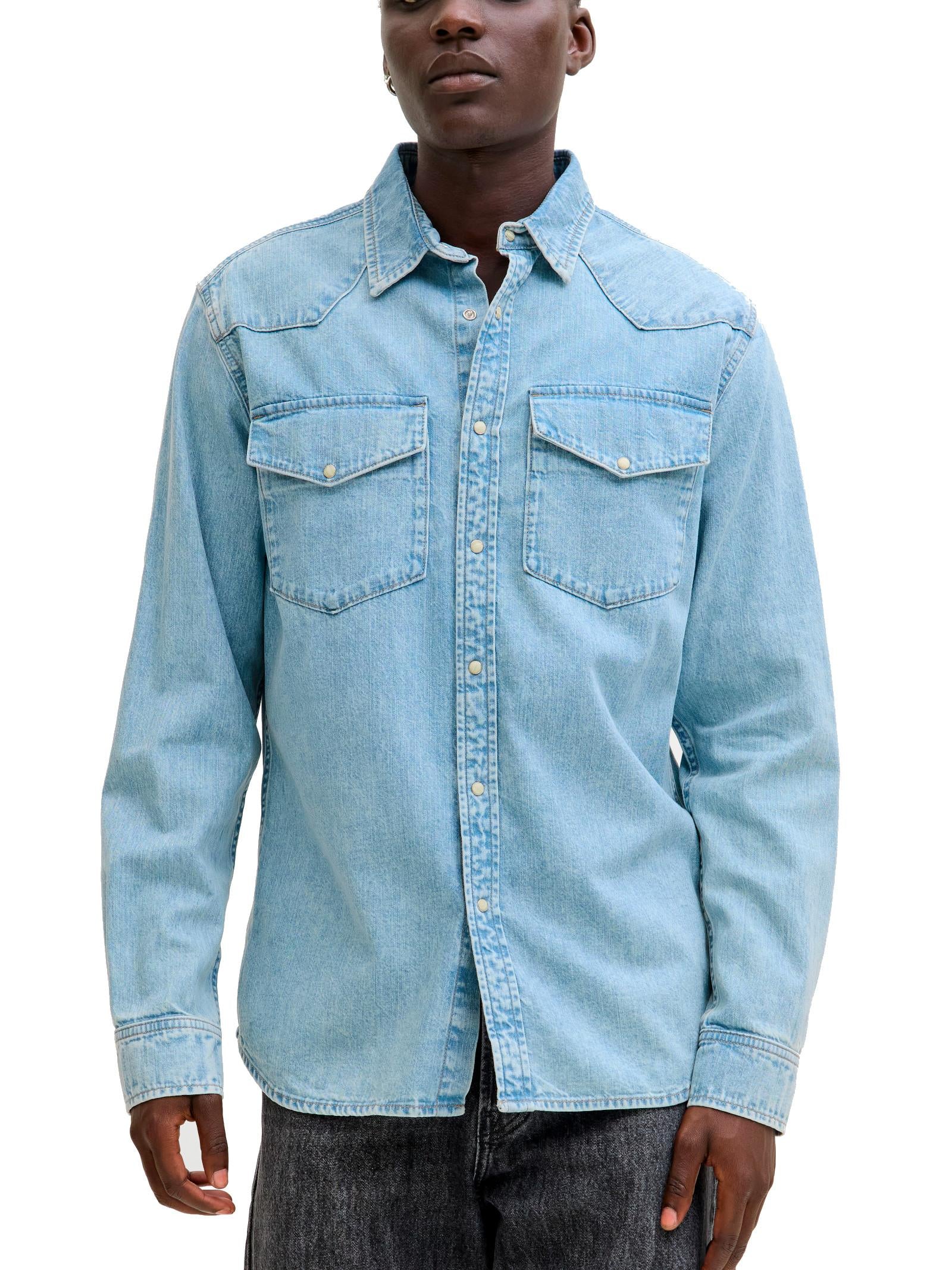 Camicia Jack & Jones Western Medium Blue Denim 12289219 /Blue Denim JACK & JONES 
