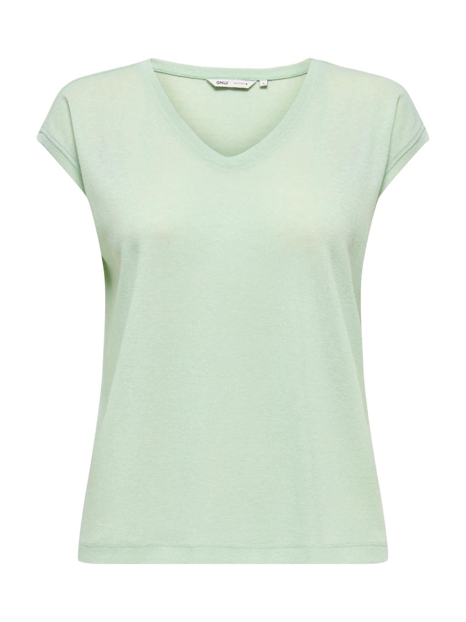 T-Shirt Only Silver Verde in lurex 15136069 /Green Lily ONLY 