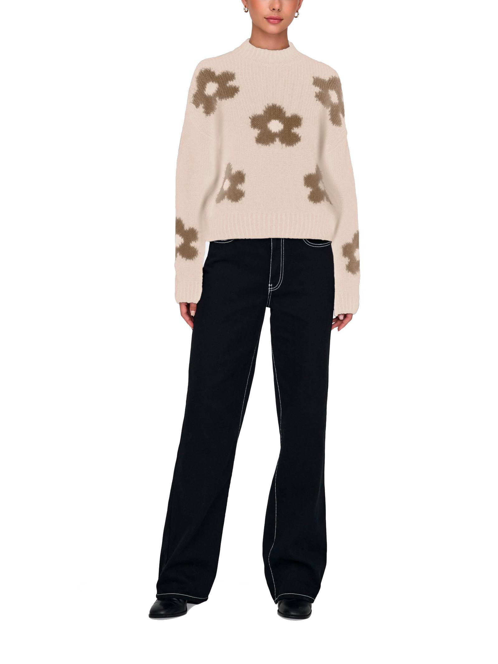 Maglia Jacqueline De Yong Kilian Crema fiori 15341564 /Ecru JDY 