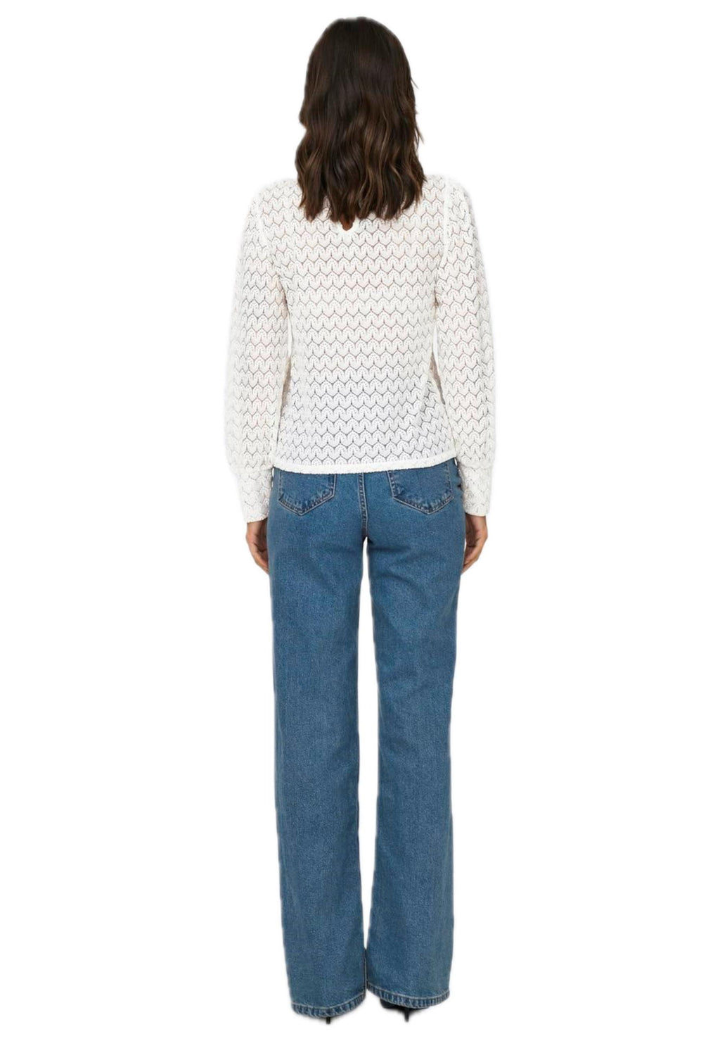 Blusa Jacqueline De Yong Bianco girocollo